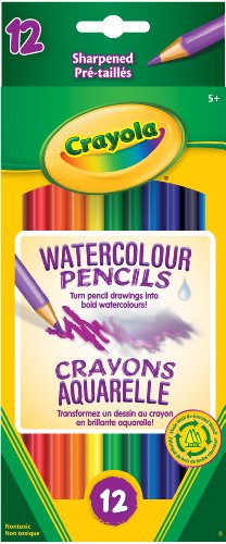 Crayola 12 Watercolour Pencils, Adult Colouring, Bullet Journaling, School and Craft Supplies, Drawing Gift for Boys and Girls, Kids, Teens Ages  5, 6,7, 8 and Up, Holiday Gifting, Stocking Stuffers, Arts and Crafts