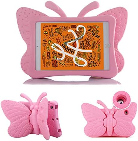 AILRINNI Case for iPad Mini 5 - Shockproof Butterfly Stand Soft EVA Kids Case Cover for Apple iPad Mini 4 / Mini 5-Pink