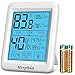Herphia Digital Humidity Gauge, Indoor Humidity Monitor and Hygrometer Thermometer with Jumbo Touchscreen and Backlight for Indoor Room Instruments Home Greenhouse-4.5 X 3.5 Inch (Blue)
