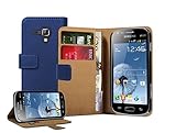 Membrane - Blue Wallet Book-Style Case for Samsung Galaxy S Duos 2 (GT-S7582) - Flip Phone Cover