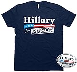 Vipergraphics Hillary for Prison T-Shirt & Sticker Men's Clinton Prison Tshirt