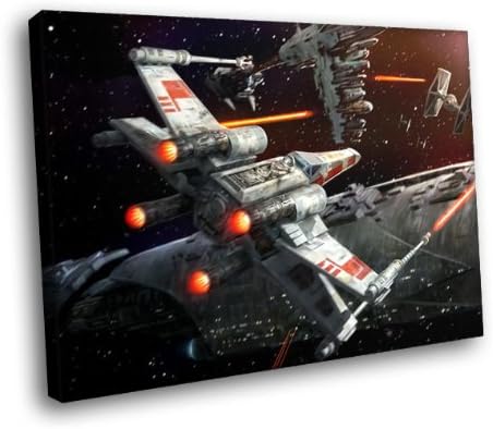 HD7640 X-Wing Starfighter Star Wars Space Battle 16x12 FRAMED CANVAS PRINT
