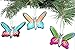 Butterfly Decorations for Spring Summer and Year Round - Set of 3 - Colorful Hand Painted Glass Butterflies for Decorating and Crafting - 2.5