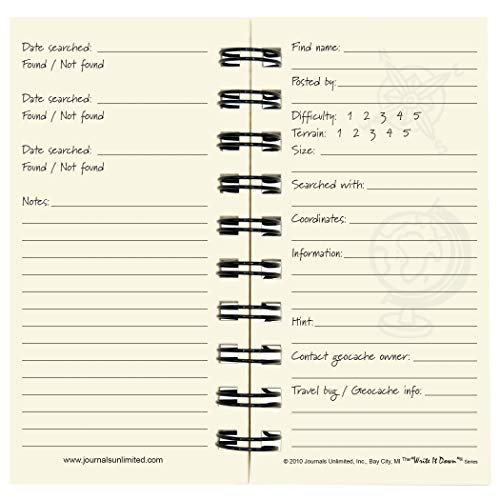 Journals Unlimited "Write it Down!" Series Guided Journal, Write It Down, Geocaching, A Seek & Find Journal, Mini-Size 3"x5.5", with a Green Hard Cover, Made of Recycled Materials - Thumbnail 4