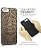 Compatible for Cool iPhone 8 Plus Case, Nature Real Wood Engraving Pattern Unique Black Wood Grain Protective Case for iPhone 7/8 Plus