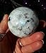 Jet Rainbow Moonstone 45 - 50 mm Ball Sphere Gemstone A+ Hand Carved Crystal Altar Healing Devotional Focus Spiritual Chakra Cleansing Metaphysical Jet International Crystal Therapy Booklet