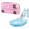 Barbie-FBR34-ESTATE-Dream-Camper-Pink-Pop-Out-Caravan-for-Dolls-Accessories-Included-Playset-Vehicle-Amazon-Exclusive Barbie Dream Camper Playset - Transforming Van with Fold-Out Campsite & Pool - 35+ Accessories - 5 Living Spaces - 2…