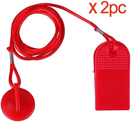 egymcom 2 Pack/1 Pack Treadmill Safety Key Replacement with Clip Round Magnet, Fits Many Models (Magnet Shell 3.2cm) (2 Pack, Red)