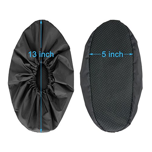 LINKEASE Reusable Boot & Shoe Covers Water Resistant Non Skid and Washable for Real Estate Contractors to Keep Floors Carpets Footwear and Rooms Clean-Black (2 Pairs)