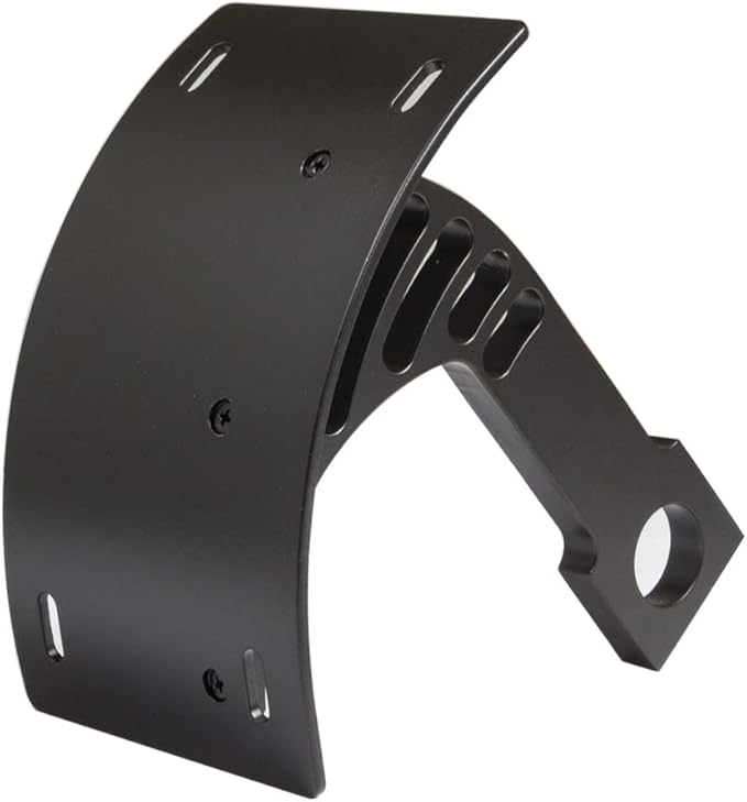 PBYMT Black Motorcycle Curved License Plate Bracket 1” Axle