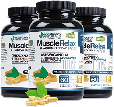 (Pack of 3 Savings) #1 Natural Sleep Aid Muscle Relax PM Ease Night Time Capsules Non Habit Forming Sleeping Pill Relief with Magnesium, Ashwaganha, Valarian, Passion Flower, Plus! (Pack of 3)