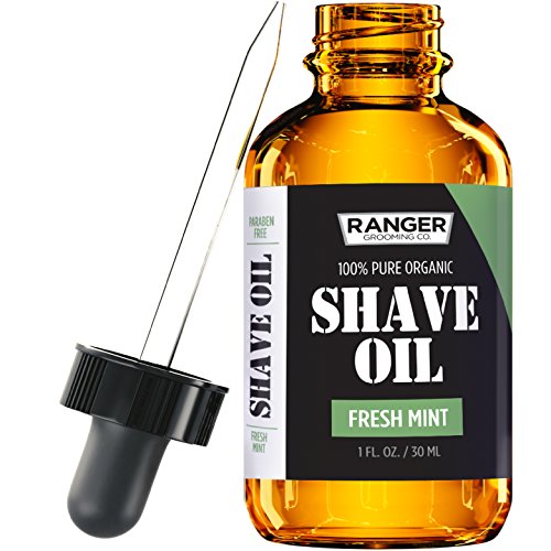 Fresh Mint Shave Oil by Leven Rose, 100% Pure Natural for a Closer Shave, Softer Skin, Groomed Beards 1 oz