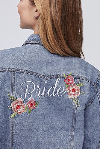 Embroidered Bride Denim Jacket Style J10002, Blue, S