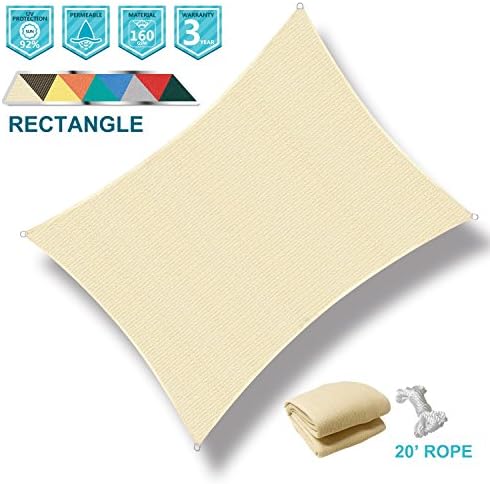 COARBOR Sun Shade Sail Canopy Beige 12'x16' UV Block Canopy Perfect for Patio Outdoor Garden (We Make Custom Sizes)