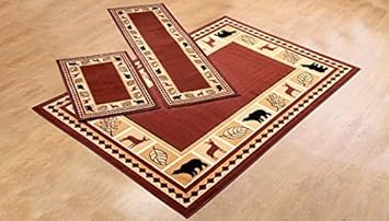 Amazon Com Furnishmyplace 3 Piece Wildlife Bear Moose Rustic