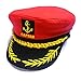 HSL Yacht Boat Sailor Captain Costume Hat Cap Navy Marine Admiral-Red