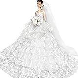 WayIn® Gorgeous Handmade Wedding Dress Made to Fit the Barbie Doll White