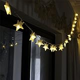 TINNZTES New Warm White 4m/13ft 40 LED Star Light Fairy String Light for Hotel Home Weddings Family School Party (Warm White)