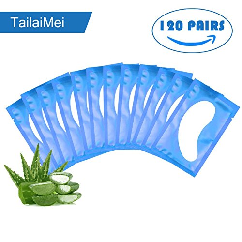 TailaiMei 120 Pairs Under Eye Gel Pad Lint Free Patches for Eyelash Extensions Makeup