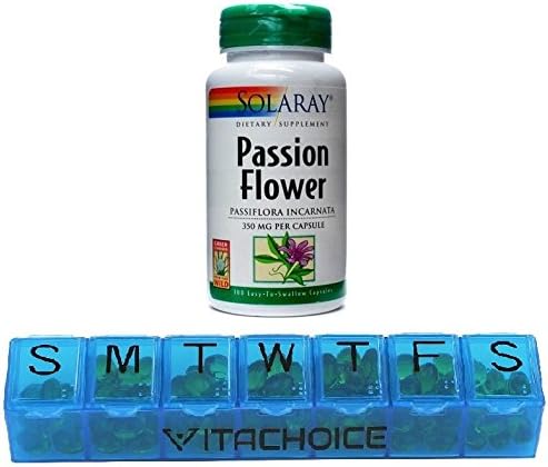 Passion Flower 350mg - 100 - Capsule With 7-Day Pill Organizer By VitaChoice