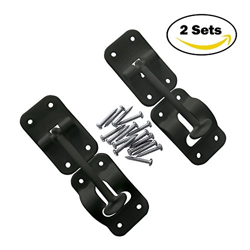 Camp'N T-Style 3 1/2" Door Latch-Holder-Catch with Hardware for RV, Trailer, Camper, Motor Home, Cargo Trailer - OEM Replacement (Black 2-Piece) - Thumbnail 5