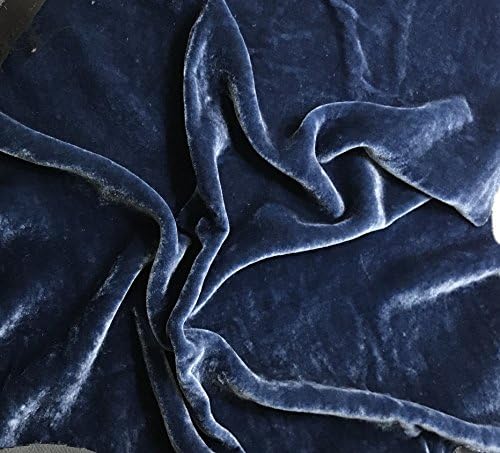 Indigo Blue - Hand Dyed Silk Velvet Fabric -By the Yard-