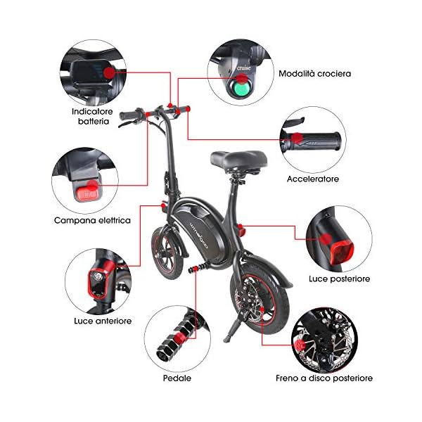 €329.63 Windgoo Bicicletta Elettrica Pieghevole, Senza Pedali, Sedile  Regolabile, Compatta Portatile, Potenza 350 W Batteria 36V 6,0 Ah,  Autonomia 20km, velocità Massima 20 km/h - bikewebshop.it
