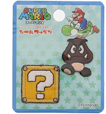 稲垣服飾 スーパーマリオ シールワッペン クリボーハテナブロック シール アイロン両用 Mrs004