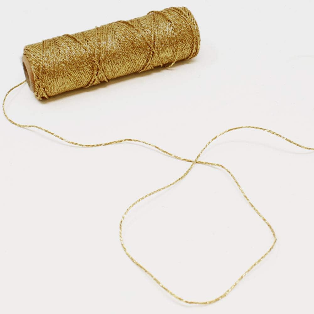 Just Artifacts Metallic Bakers Twine 55yd 11 Ply Solid Gold - Decorative Bakers Twine for DIY Crafts and Gift Wrapping: Home Improvement