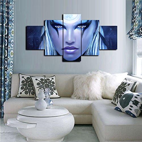 Day of the Dead Face Canvas Wall Art Painting 5 Piece Modern Posters and Prints Pictures for Living Room, Home Decor Gallery-wrapped Canvas Art Set Framed Stretched Ready to Hang(50''Wx24''H)