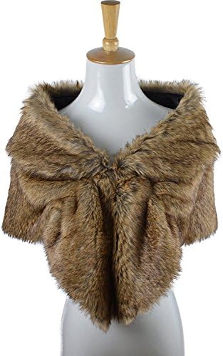RoRoDox Warm Faux Fur Wedding Shawl Perfect for Wedding/party/show (Fox Medium Size)