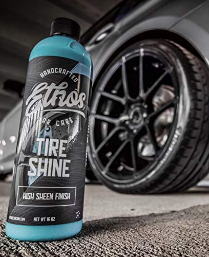Ethos Car Care - Tire Shine Spray, 16oz High Sheen, Non Greasy, Sling Free Finish! Conditions and Protects Rubber with UV Protection - Thumbnail 2