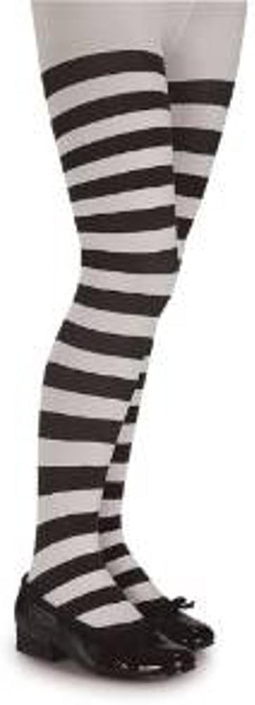 baby black and white striped tights