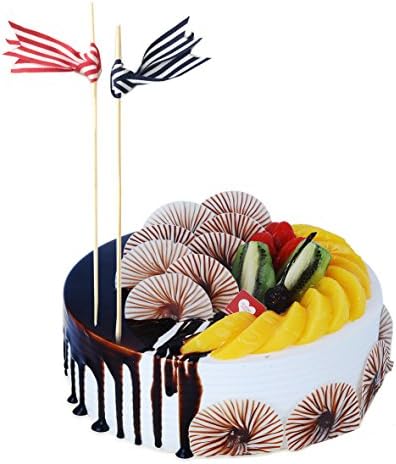 PARTYMASTER Red&amp;White&amp;Blue Flag Design 4th of July Party Decorations Lot of 48PCS Food Toothpicks Cupcake Muffin Toppers