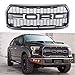 Achoc REPLACEMENT 2015-2017 Matt Black Raptor style Grill Kit For F-150 Raptor Conversion Letter Grille With Amber LED Lights / Letters F&R