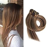 BETTY Clip In Human Hair Extensions 15 18 20 22 Inch 7pcs 70g Set Silky Straight Human Remy Hair Omber Color