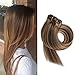 BETTY Clip In Human Hair Extensions 15 18 20 22 Inch 7pcs 70g Set Silky Straight Human Remy Hair Omber Color