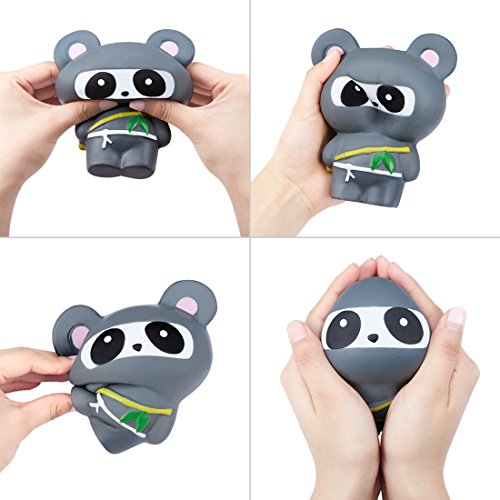 TianJi Chinese Kung Fu Panda Squishies Slow Rising Cat Kawaii Squishy Cream Jumbo Animals Reaction Ball Squeeze Kid Toy Charm Gift for Relief Stress - Thumbnail 2
