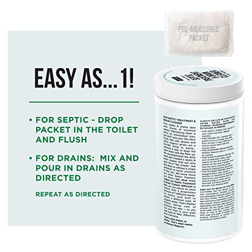 Natural Rapport Septic Treatment and Drain Cleaner - The Only Septic Treatment & Drain Cleaner You Need - Drain and Septic Tank Cleaner Treatment Professional Strength Drain Cleaner for Home and RV