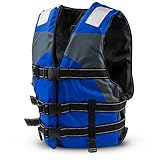 Multi-Sport Personal Flotation Device Life Vest with Hi-Visibility Reflective Panels and Threading by Crown Sporting Goods