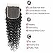 Aatifa Brazilian Deep Wave Curly Virgin Human Hair Bundles with 4X4 Free Part Lace Closure Unprocessed Human Hair Extensions Natural Black, lace closure, (14/16/18+12 Inch)
