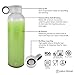 Pratico Kitchen 18 oz Leak-Proof Glass Bottles, Juice Containers and Smoothie Bottles, Multicolor Loop Caps, 6 Pack