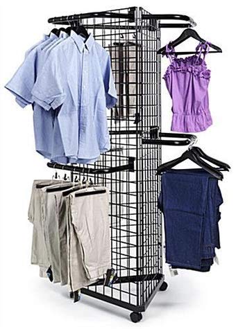 Only Hangers Black Triangle Wire Gridwall Panel Display Rack with Casters - Thumbnail 5