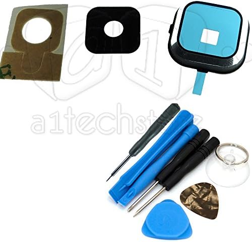 A1techstore Genuine Original Glass Camera Black Lens Cover Frame Replacement Part For Samsung Galaxy A5 SM-A500F, A500F1, A500FQ, A500FU, A500H, A500HQ, A500K, A500L, A500M, A500S, A500X, A500XZ, A500Y, A500YZ + 8 PIECE TOOLKIT TOOL