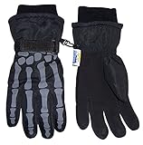 N'Ice Caps Boys Skeleton Print Waterproof Reflector Glove (10-12yrs)