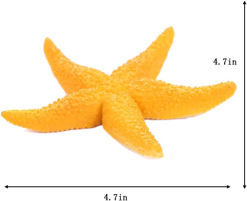 Aquazoo Aquarium Accessories Starfish Tank Ornament Silicone Coral Plant Decorations Artificial Ornament (Yellow)