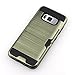 Jwest Galaxy S8 Plus Case, S8 Plus Wallet Card Holder Rubber Bumper Hard PC Back Hybrid [Dual Layer] Shockproof Cover with Card Slots for S8+ Plus 6.2 inch (2017)-Army Green