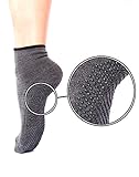 2 Pairs Genuine Merino Wool Unisex Non Skid Slipper Socks Soft and Warm with Rubbery Grips Provide Sure Footing (Large)