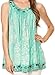 Sakkas Leila Stonewashed Batik V-Neck Tank with Sequins and Embroidery