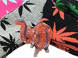 2 Pair Weed 420 Marijuana Pipe Socks with Free Elephant Pictured with Socks